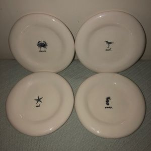 Rae Dunn “Sea Life” Set Of 4 Plates   NEW!